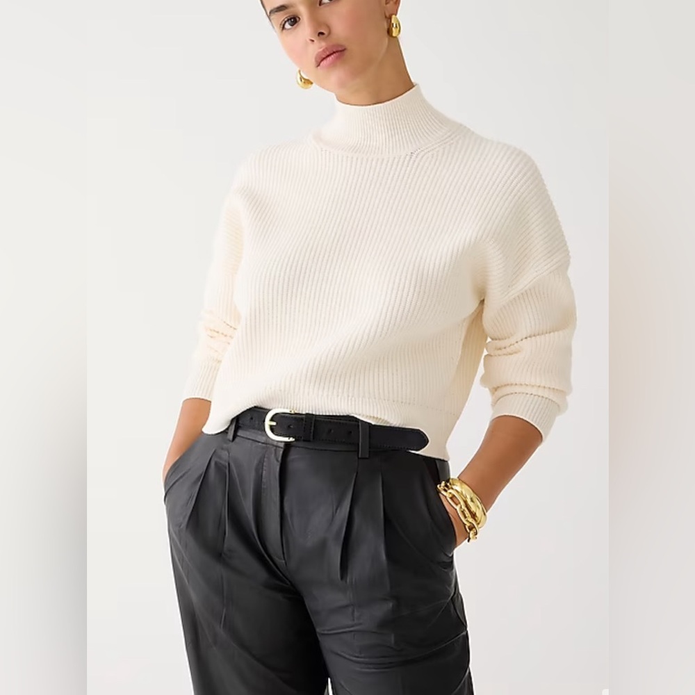 New JCrew Ribbed turtleneck sweater in stretch yarn